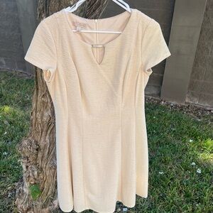 Elegant Cream Short Sleeve Dress